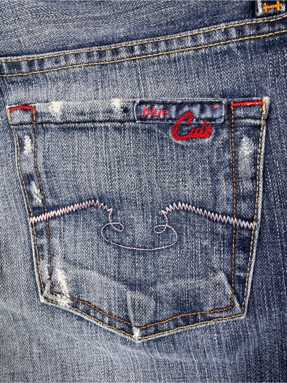 Y2K BLUE CULT Women’s Low Rise Medium Blue Washed Bootcut Flared Jeans, 31 - Picture 12 of 14